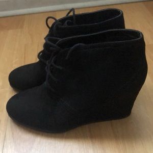 Black Laceup Ankle Booties